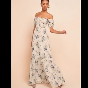 Reformation Delilah Farrow Dress with Iris print. Size 12